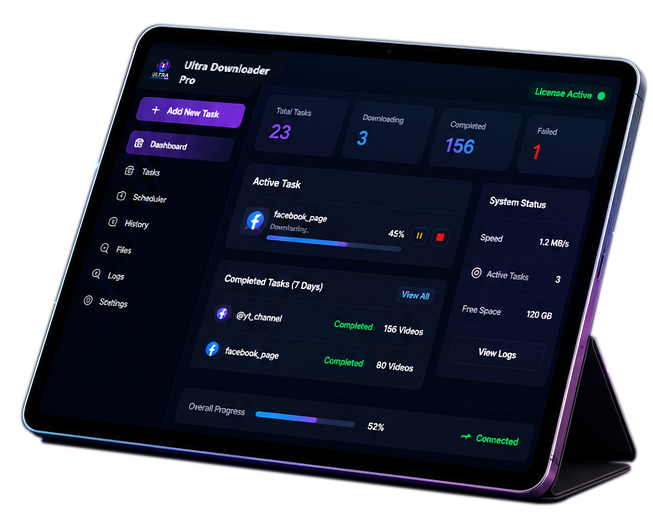 Ultra Downloader Pro dashboard preview